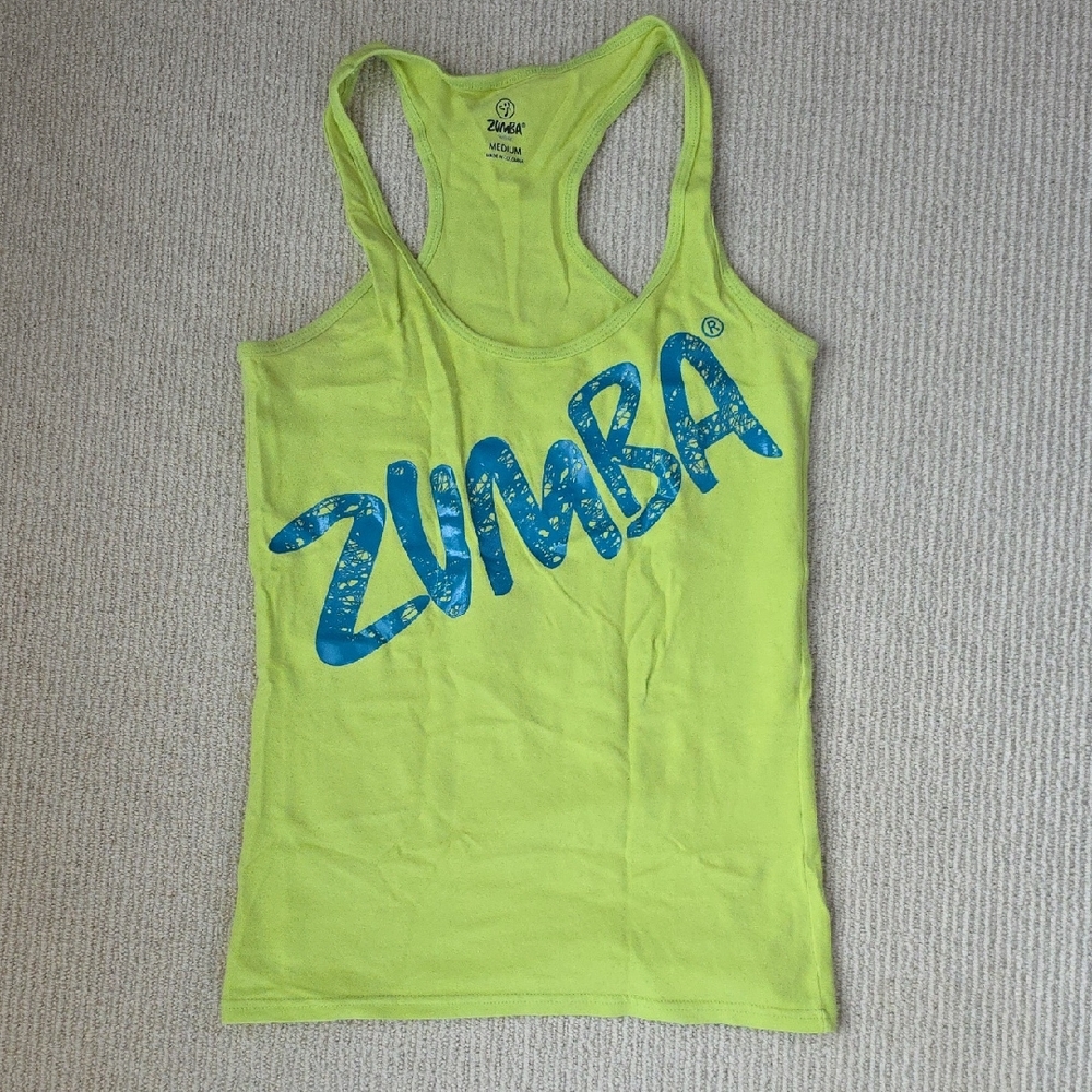 Zumba Fitness Yellow Green Fitted Tank Top